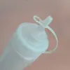 Garrafa Squeeze para Molho Molho de Salada de Tomate com Escala Ponta Plástica Transparente Squeeze Comercial Pote de Óleo Molho Garrafa de Molho
