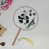 Leque Redondo Bordado de Suzhou, Bordado Dupla Face, Tema Panda de Chengdu, Leque de Dança Estilo Antigo, Leque para Foto, Venda Direta de Fábrica