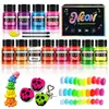 Polvo Neón Fluorescente Transfronterizo Manualidades con Pegamento DIY Colorante en Polvo para Inyección de Plástico Pigmento Fluorescente de Doble Propósito para Agua y Aceite 20ml