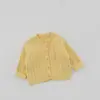 Suéter de Punto para Bebé Niña Otoño e Invierno, Suéter de Punto Trenzado Estilo Coreano para Niños Pequeños y Preescolares, Elegante Chaqueta Cardigan para Bebés
