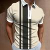 Camisa polo casual masculina transfronteiriça gola com zíper manga curta camiseta de verão casual camiseta masculina de manga curta para comércio exterior