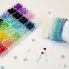 Set de 24 Rejillas de Cuentas Redondas de Vidrio de 8 mm, Cuentas Jelly, Cuentas Burst, Accesorios para Pulseras de Joyería Hecha a Mano DIY