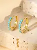 Yiwu Pequeños Artículos Pendientes de Cobre Incrustados con Circonita Moda Femenina Pendientes de Aro Clásicos con Circonita Pendientes Versátiles Personalizados