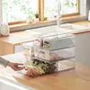 Caja de Almacenamiento para Refrigerador, Caja de Almacenamiento de Huevos Tipo Cajón para Cocina Doméstica, Caja Transparente de Plástico de Grado Alimenticio Sellada para Conservar la Frescura