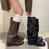 Edição de couro de vaca ~ Botas de couro genuíno de nicho de couro alto com cano alto, calças femininas de couro com fundo grosso, botas femininas de tubo, mas botas longas ocidentais até o joelho