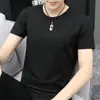 Playera de Manga Corta para Hombre Color Sólido Color Liso Negro Puro Todo Negro Todo Blanco Simple Verano Blanco Puro Playera Top Ropa Manga Media