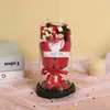 Ornamento de Cúpula de Vidro com Flor Eterna, Buquê de 7 Rosas, Flores Secas, Presente de Dia dos Namorados 520 para Namorada, Esposa, Presente de Aniversário