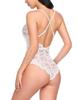 Comércio Exterior Transfronteiriço Tamanho Grande Vazado Sexy Roupa Íntima Feminina Nova Europeia e Americana com Decote Halter e Amarração nas Costas Renda Costas Nuas Macacão de Renda Sexy