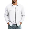 2026 Roupa de Trabalho Americana Transfronteiriça Linho Masculina Manga Longa Amazon Solta Casual Manga Longa