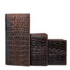 Billetera para Hombre Personalizada Vintage Hecha a Mano en Relieve de Cuero Genuino Larga de Cocodrilo Capa Superior Piel de Vaca Multitarjeta Monedero Estuche