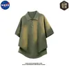 Camisa Polo Tricotada de Manga Curta de Alta Qualidade da Marca Nasa para Homens, Verão High-End Leve Luxo Estilo Old Money Camiseta Top Fresca