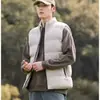 Colete masculino espesso com gola alta, versátil e quente para outono e inverno, colete de algodão estiloso sem mangas, top de corte solto