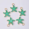 Colgante de Estrella de Mar Perlada con Goteo de Aceite Pentagrama Aleación Joyería Accesorios Colgante Encanto DIY Joyería Hecha a Mano Abalorios al por Mayor