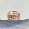 Anillo versátil de oro rosa con corona de rosa coreana de alta calidad, circonita brillante, joyería personalizada para mujer, venta al por mayor