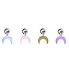 E-commerce Transfronteiriço 20g Gradiente Aurora Colorido Borboleta Lua Estrela de Cinco Pontas 0,8 mm Aço Inoxidável Joias de Piercing Brincos de Tarraxa