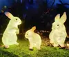 Lámpara de Conejo Luminosa Nueva Lámpara de Fibra de Vidrio Lámpara Animal Solar Iluminación de Paisaje Exterior Lámpara Decorativa para Patio Césped