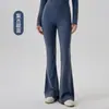 Pantalones de Yoga Acampanados para Mujer Cintura Alta Levantamiento de Glúteos Color Durazno Pantalones Deportivos Ajustados Ropa Casual Pilates Pantalones de Pierna Ancha con Ligero Flare