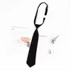 Corbata Gris para Mujer Estilo Japonés Rayas Cuadros Estilo Preppy Decoración de Corbata jk Retro Cremallera Estilo Camisa para Hombre No Necesita Atar