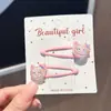 2 Peças/Cartão Fofo Desenho Animado Transparente Sanrio Infantil Presilhas de Cabelo com Gota de Óleo Versátil Presilhas de Cabelo Gota d'Água Acessórios de Cabelo