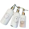 Frasco de Reposição de Fragrância Francesa 500ml Branco Porcelana Garrafa Plástica com Bomba Banheiro de Hotel Premium Shampoo Óleo de Chá Sub-embalagem