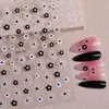 Pegatinas para Uñas Pequeñas Flores Pintadas a Mano en Blanco y Negro Planas de Gama Alta Pequeñas Flores Fragantes Pegatinas para Uñas Joyería Estilo Dh
