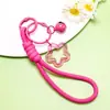 Llavero Acrílico de Estrella de Cinco Puntas con Cordón Color Caramelo Encanto para Estuche de Auriculares Decoración Fresca para Empaque de Bolsas de Pareja