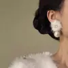 Pendientes Nuevos de Estilo Otoño e Invierno con Bola de Pelo y Diamantes Brillantes, Exquisitos, Ligeros, Lujosos, Suaves, Estilo Diario, Versátiles, Moda para Viajar al Trabajo, Pendientes de Nicho para Mujer