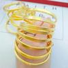 Pulsera Vietnam Oro Plano Push-Pull Mate Oro Latón Chapado en Oro Pulsera Engastada con Arena Regalo de San Valentín para Novia