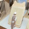 Tablero rascador vertical de sisal para gatos de madera maciza, sin perforaciones, con almohadilla de sisal reemplazable, resistente a los arañazos, juguete para gatos de autoentretenimiento