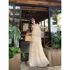 Hermoso Vestido de Playa junto al Mar para Vacaciones, Vestido de Tirantes de Viento Suave Estilo Francés para Mujer, Vestido Largo Adelgazante para Sesión de Fotos de Viaje