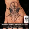 Los Populares Adhesivos de Tatuaje Herbales de Mariposa Lunar de Temu Son Duraderos, Impermeables, Tatuajes Falsos de Mariposa Geométricos para Niñas en Brazos y Piernas