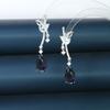 Novos Brincos de Gota d'Água com Micro-incrustação de Zircônia e Agulhas de Prata S925, Luxo Leve, Elegantes e Versáteis