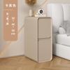Mesita de noche de madera maciza de lujo, ligera, estilo crema, sencilla, moderna, pequeña, para dormitorio, mueble de noche con abertura de 20 cm, muy estrecho.