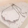 Pulseira de Diamante Zircônia Brilhante de Luxo Leve para Transmissão ao Vivo Transfronteiriça Pulseira Versátil Exquisita de Alta Qualidade para Mulheres Pulseira Ajustável de Puxar