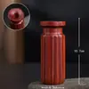 Palo de Rosa Africano Sándalo de Sangre Madera Maciza Tallado Florero Arreglo Floral Estilo Chino Habitación de Té Escritorio Estudio Decoración Adorno