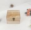 Caja de Almacenamiento de Madera Maciza Caja de Almeja de Madera Caja de Madera DIY Souvenir Caja Pequeña de Madera Cuadrada Universal Caja de Empaque de Madera Flor Eterna