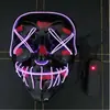 En Stock Amazon Halloween Máscara de Dos Colores El Luz Fría Ktv Fiesta de Baile Fluorescente Brillante Ultra-Delgada de Halloween