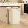 Cubo de basura comercial sin tapa para exportación transfronteriza, hecho de material PP, 40L cuadrado grande para uso doméstico, gran capacidad, cubo de basura para cocina