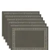 Mantel Geométrico Negro, Rectangular con Patrón de Lino Textura de Bambú Poliéster Lavable, Impermeable y a Prueba de Aceite