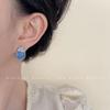 Pendientes de hoja de cristal degradado para mujer, con flores frescas y dulces, de alta gama, combinables con todo.
