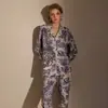 Pijama Feminino de Luxo Leve Estampa Tigre da Selva Outono e Inverno Algodão Roupa de Casa Traje Confortável Dropshipping