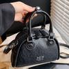 2025 Versión Coreana Diseño Nicho Bolsa de Boliche Portátil para Mujer Primavera y Verano Nuevo Trendy Retro Versátil Bandolera de un Hombro