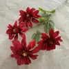 Nueva Flor Artificial de Dalia Larga de 4 Cabezas Arreglo de Boda Flor Falsa Arreglo Floral Guía de Camino de Boda Flor de Seda para el Hogar Al por Mayor