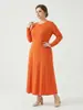 En Stock Suministro Directo desde Fábrica Origen Vestido Talla Grande Seda de Leche Jalaibya Vestido Largo Holgado Comercio Exterior Ropa de Mujer Transfronterizo