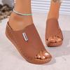 Zapatillas Casuales de Plataforma Talla Grande Transfronterizas Zapatos de Mujer 2025 Nuevas Tira Ancha Sencillas Moda Boca de Pez Cuña