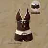 Traje de baño de dos piezas para mujer, estilo bikini, con lunares multicolores y amarre, sexy, de venta caliente en Europa y América, transfronterizo, 2027