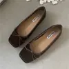 Mocassins Estilo Fada Francesa com Solas Macias, Sapatilhas Rasas Confortáveis com Laço, Sapatilhas de Camurça para Mulheres