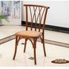 Mesa de Jantar e Cadeiras Simples de Madeira Maciça Estilo Americano Cadeira de Rattan com Encosto Antigo para Casa Café e Restaurante Cadeira Vintage