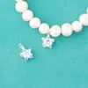 Plata de Ley S925 Estilo Ins Incrustado Circonita Estrella de Cinco Puntas Colgante Colgante de Estrella Material para Accesorios de Plata Hechos a Mano con Cuentas