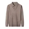 Suéter de Dos Piezas Otoño/Invierno [Estilo Old Money] Suéter de Punto Pullover para Hombre, Top Grueso y Cálido para Papá